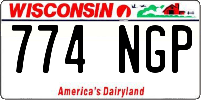 WI license plate 774NGP