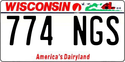 WI license plate 774NGS