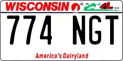 WI license plate 774NGT