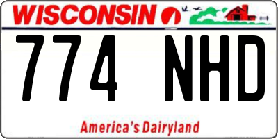 WI license plate 774NHD
