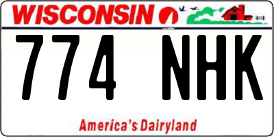 WI license plate 774NHK
