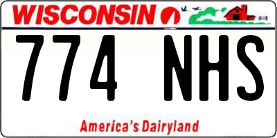 WI license plate 774NHS
