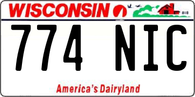 WI license plate 774NIC