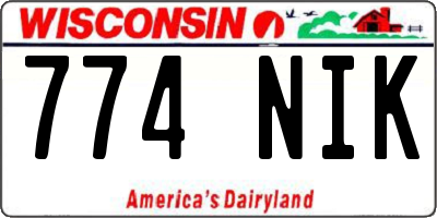 WI license plate 774NIK