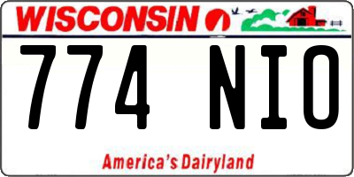 WI license plate 774NIO