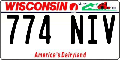 WI license plate 774NIV
