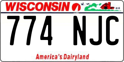 WI license plate 774NJC