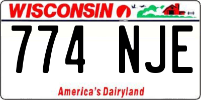 WI license plate 774NJE