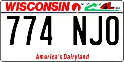 WI license plate 774NJO