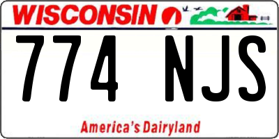 WI license plate 774NJS