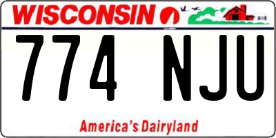 WI license plate 774NJU