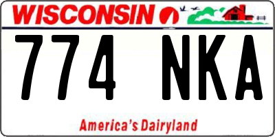 WI license plate 774NKA