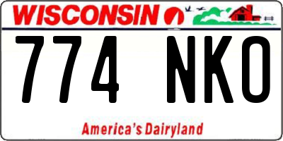 WI license plate 774NKO