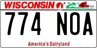 WI license plate 774NOA