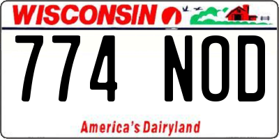 WI license plate 774NOD