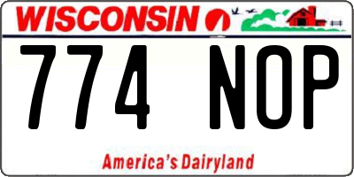 WI license plate 774NOP