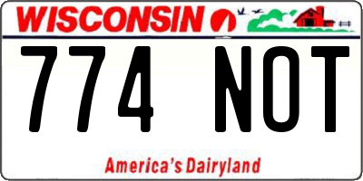 WI license plate 774NOT