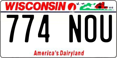 WI license plate 774NOU