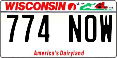 WI license plate 774NOW