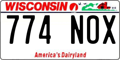 WI license plate 774NOX