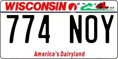 WI license plate 774NOY