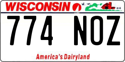WI license plate 774NOZ