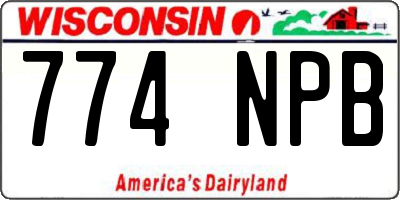 WI license plate 774NPB
