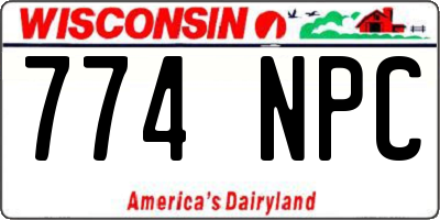 WI license plate 774NPC