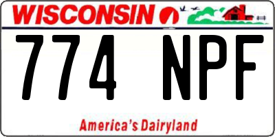 WI license plate 774NPF