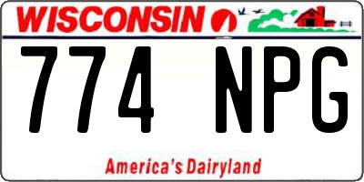 WI license plate 774NPG