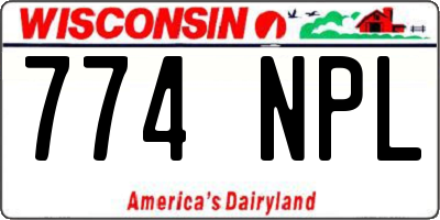 WI license plate 774NPL