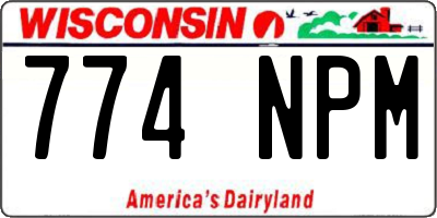 WI license plate 774NPM