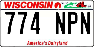 WI license plate 774NPN