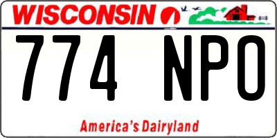 WI license plate 774NPO