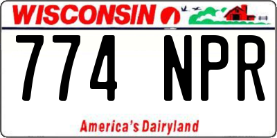 WI license plate 774NPR