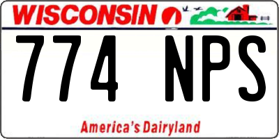WI license plate 774NPS