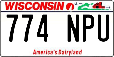 WI license plate 774NPU