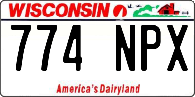 WI license plate 774NPX