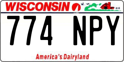 WI license plate 774NPY