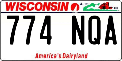 WI license plate 774NQA