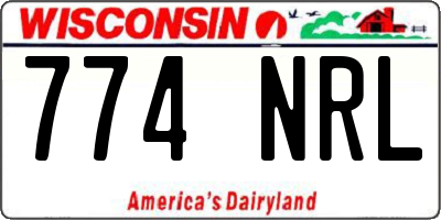 WI license plate 774NRL