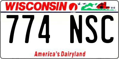 WI license plate 774NSC
