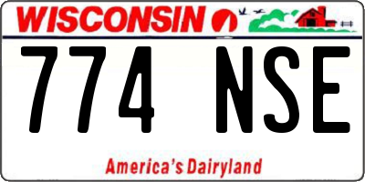 WI license plate 774NSE