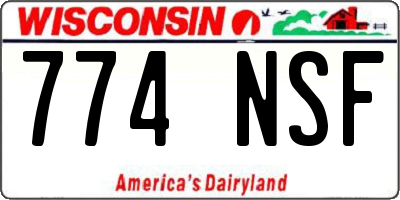 WI license plate 774NSF