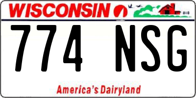 WI license plate 774NSG