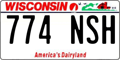 WI license plate 774NSH