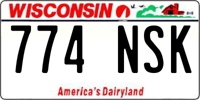 WI license plate 774NSK