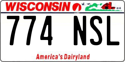WI license plate 774NSL