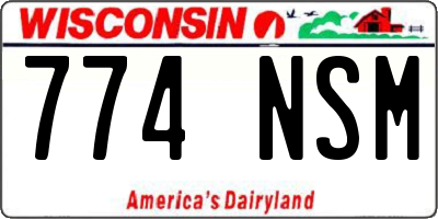WI license plate 774NSM