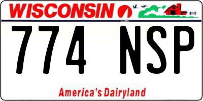WI license plate 774NSP